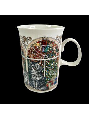 Dunoon Cat Kitten Christmas Mug Fine Bone China Made In  Scotland 8 oz